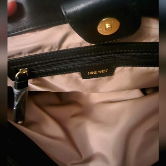 NWT NINE WEST Black and Pink Sequin Cheetah Ava handbag - Picture 10 of 13